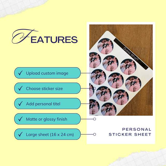 Custom Sticker Sheet - round stickers, one image per sheet
