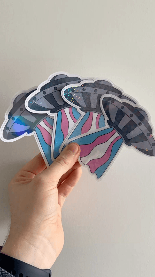 Galaxy Transgender Pride Glitter Stickers