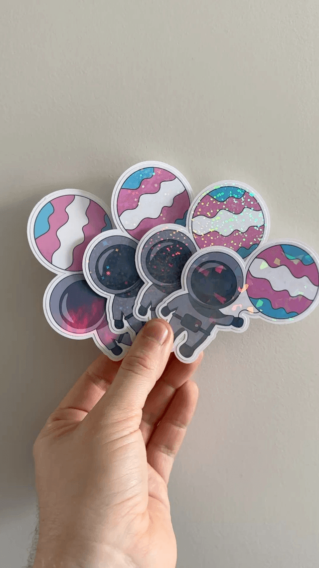 Galaxy Transgender Pride Glitter Stickers