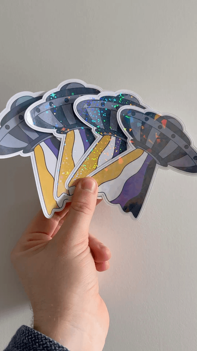 Galaxy Non-Binary Pride Glitter Stickers