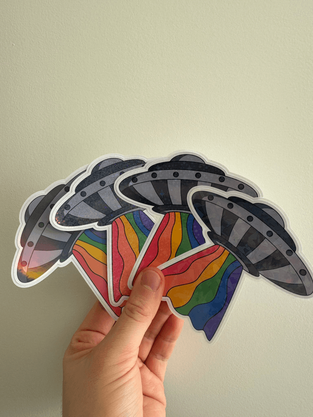 Galaxy Gay Pride Glitter Stickers