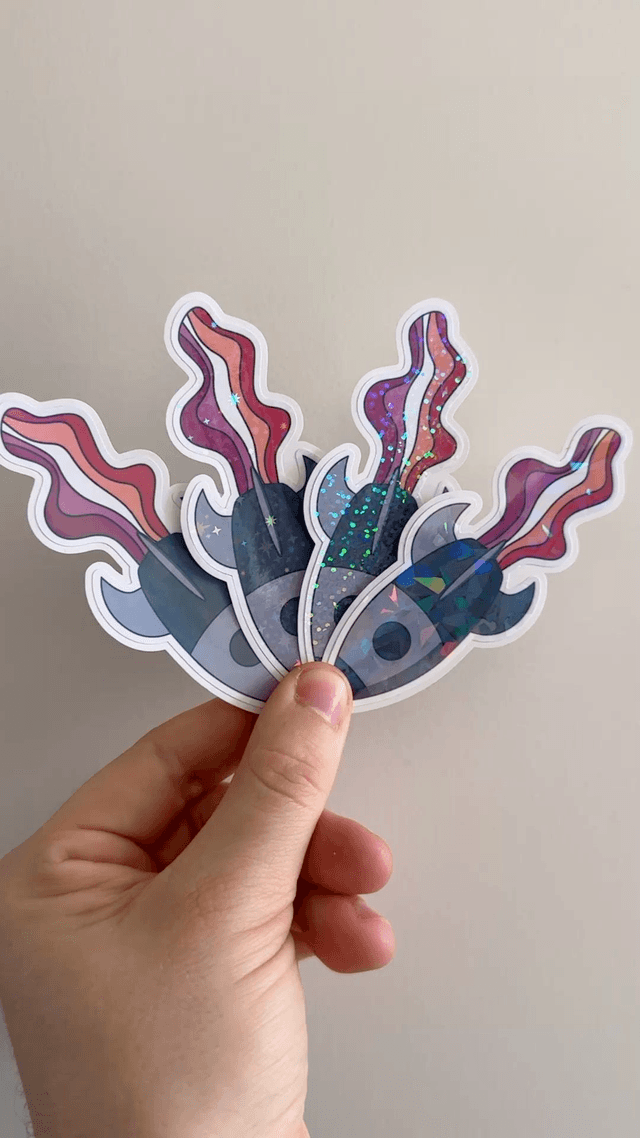 Galaxy Lesbian Pride Glitter Stickers