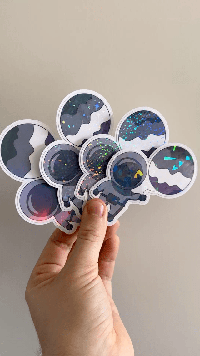 Galaxy Asexual Pride Glitter Stickers