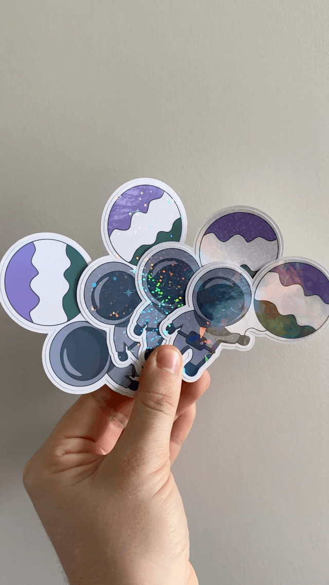 Galaxy Genderqueer Pride Glitter Stickers