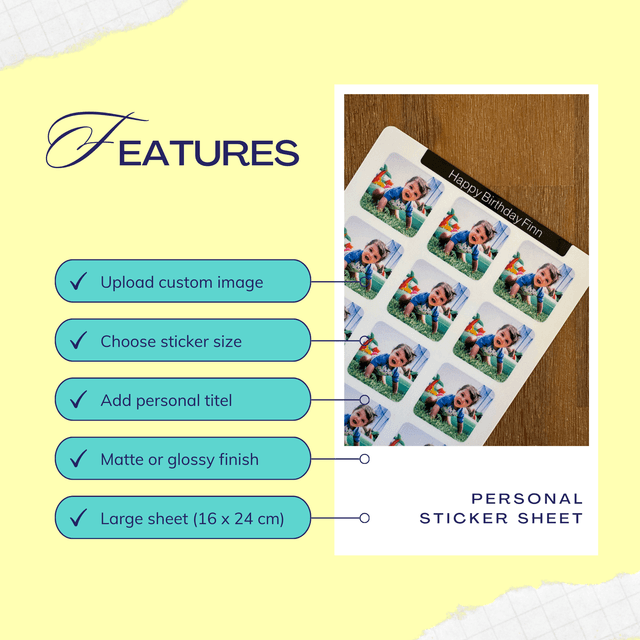 Custom Sticker Sheet - square stickers, one image per sheet