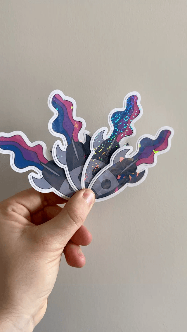 Galaxy Bisexual Pride Glitter Stickers
