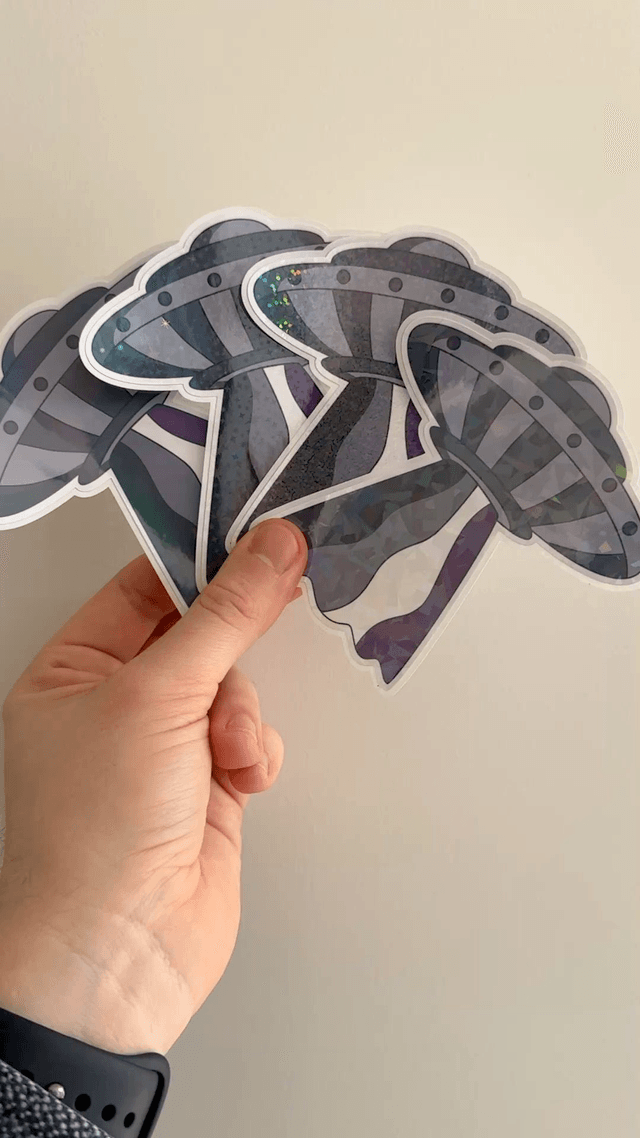 Galaxy Asexual Pride Glitter Stickers