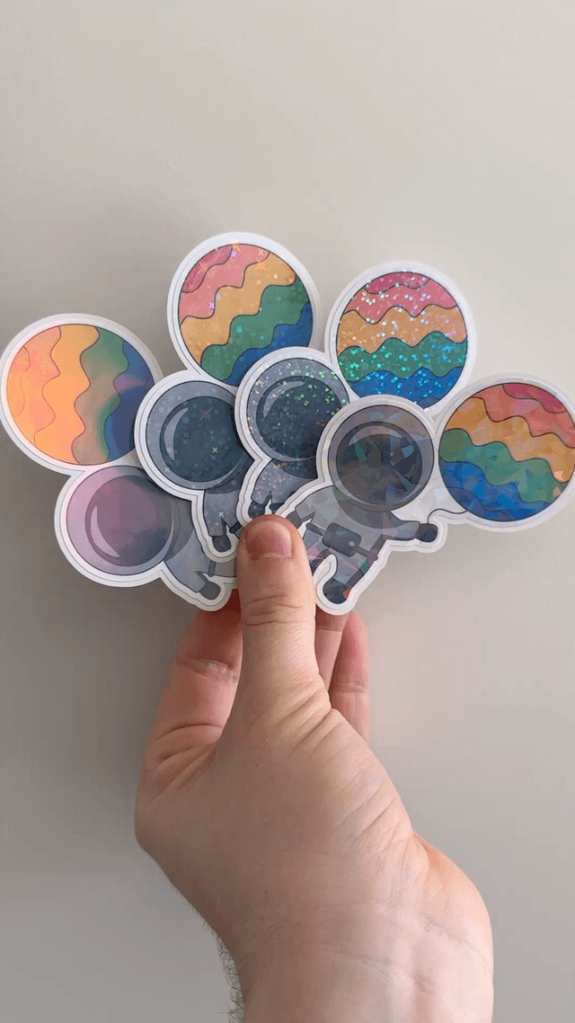 Galaxy Gay Pride Glitter Stickers