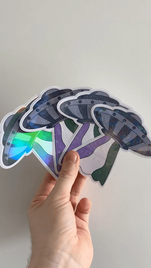 Galaxy Genderqueer Pride Glitter Stickers