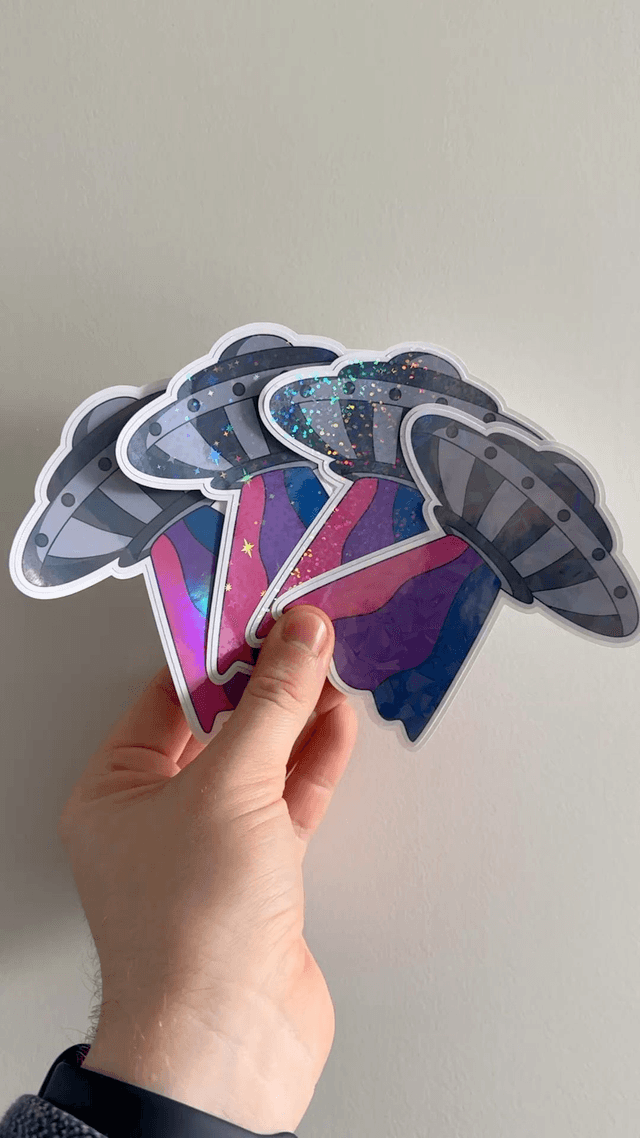 Galaxy Bisexual Pride Glitter Stickers