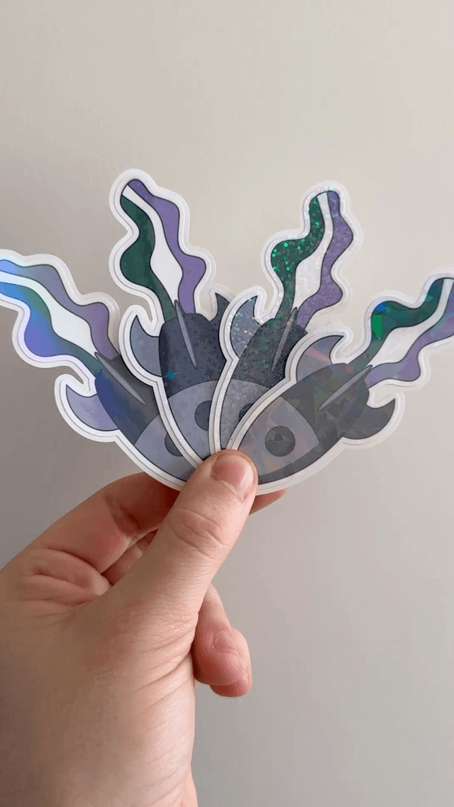 Galaxy Genderqueer Pride Glitter Stickers