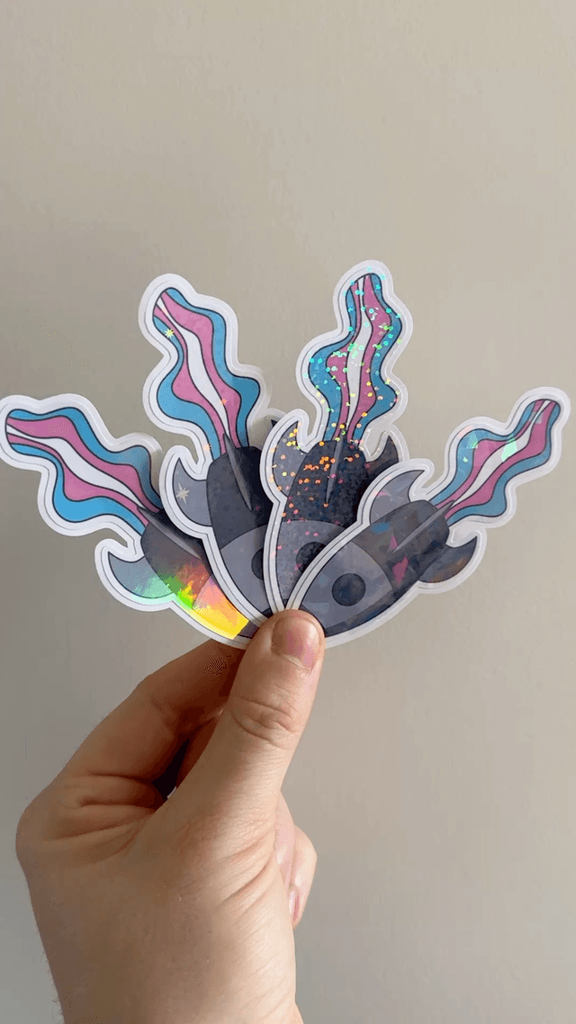 Galaxy Transgender Pride Glitter Stickers