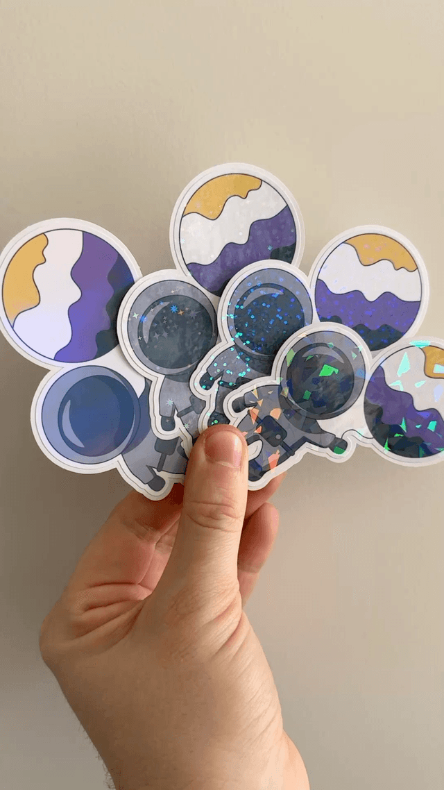 Galaxy Non-Binary Pride Glitter Stickers