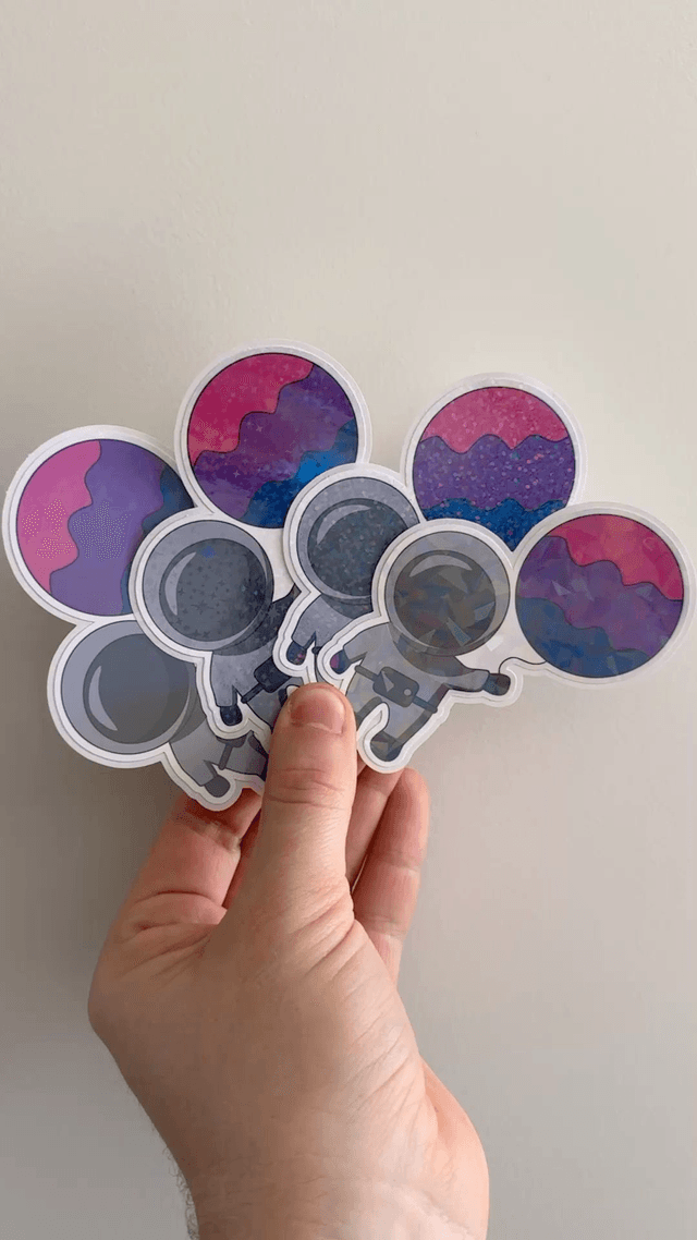 Galaxy Bisexual Pride Glitter Stickers