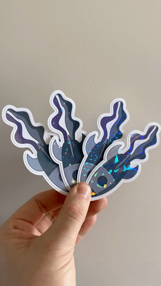 Galaxy Asexual Pride Glitter Stickers