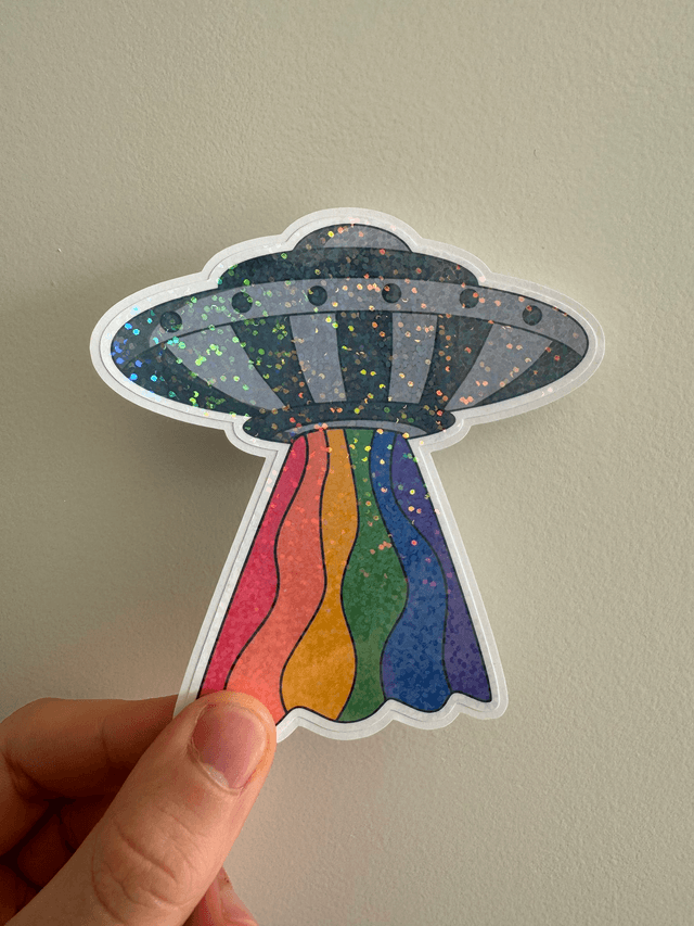 Galaxy Gay Pride Glitter Stickers